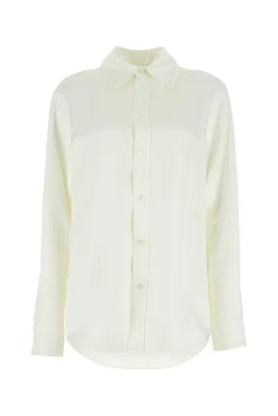 Bottega Veneta Long Sleeved Buttoned Shirt In Off White