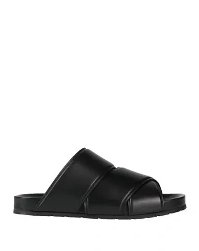 Bottega Veneta Man Sandals Black Size 9 Calfskin