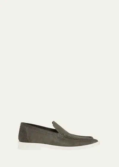 Bottega Veneta Men's Astair Suede Casual Slip-on Loafers In Light Graphite