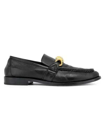 Bottega Veneta Astaire Crinkled Leather Loafers In Black