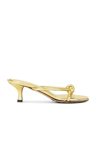 Bottega Veneta Metallic Blink Mule Sandal In Gold