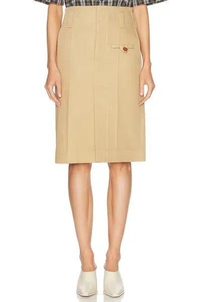 Bottega Veneta Midi Skirt In Pale Oak