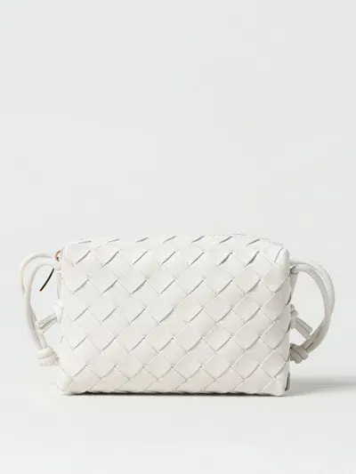 Bottega Veneta Intrecciato Strapped Mini Crossbody Bag In White