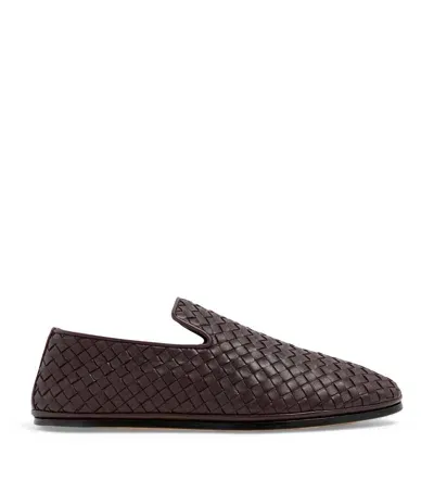 Bottega Veneta Nappa Leather Slippers In Brown