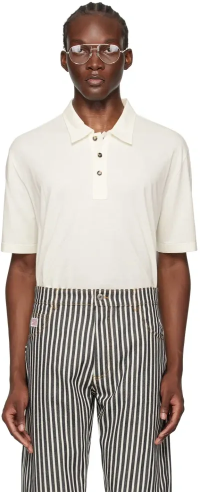 Bottega Veneta Off-white Light Polo In Dove