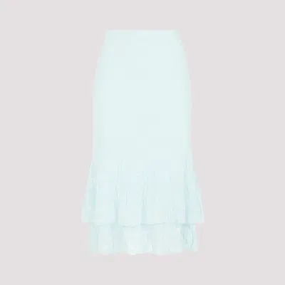 Bottega Veneta Flower Midi Skirt In Blue