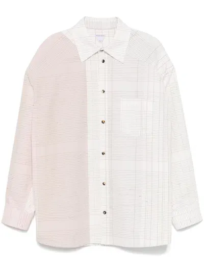 Bottega Veneta Patchwork Shirt In Weiss