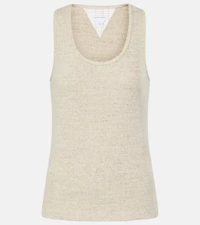 Bottega Veneta Ribbed-knit Cotton Jersey Tank Top In Beige