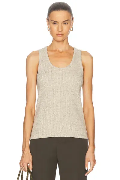 Bottega Veneta Ribbed Tank Top In Light Beige Melange