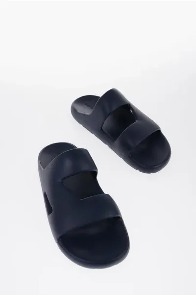 Bottega Veneta Rubber Band Slides With Cut-out In Blue