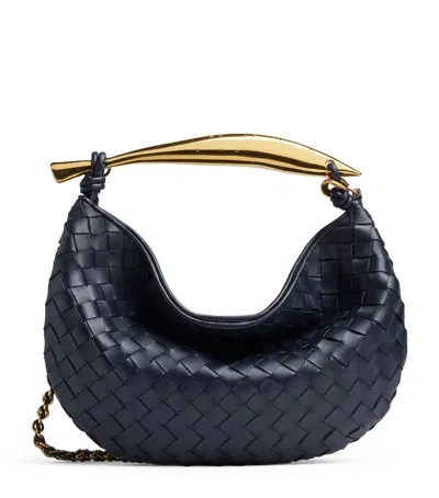 Bottega Veneta Small Leather Sardine Chain Top-handle Bag In Grey