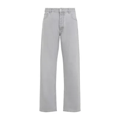 Bottega Veneta Straight Denim Pants For Men In Grey