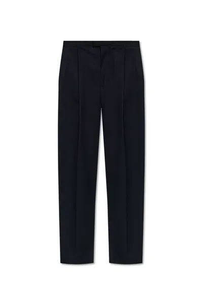 Bottega Veneta Straight Leg Twill Trousers In Blue