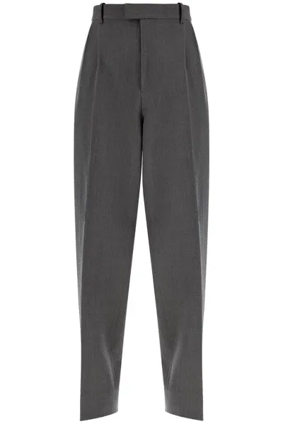 Bottega Veneta Straight Wool Stretch Pants In Gray