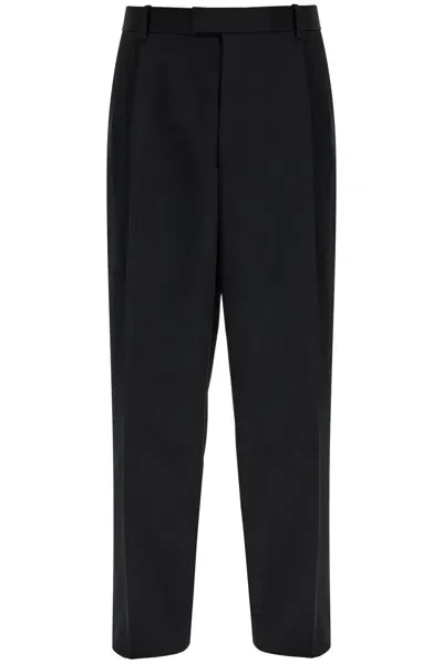 Bottega Veneta Straight Wool Twill Trousers In Nine Words In Animal Print