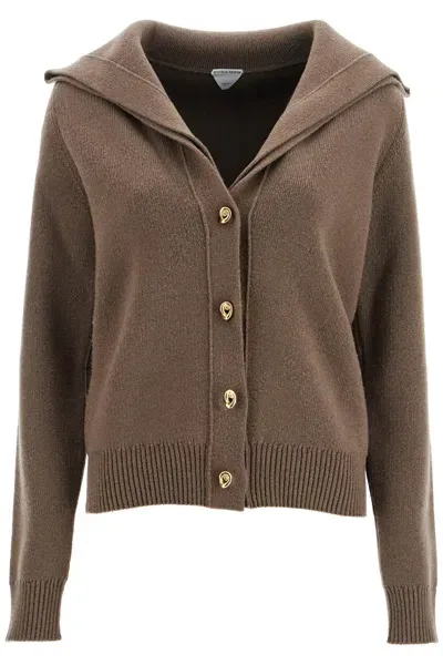 Bottega Veneta "striped Collar Cardigan In Brown