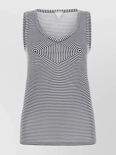 Bottega Veneta Striped Bustier Viscose Knit Tank Top In Multicolor