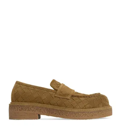 Bottega Veneta Suede Haddock Loafers In Multicolor