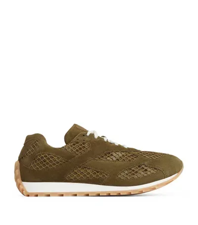 Bottega Veneta Suede Orbit Sneakers In Green