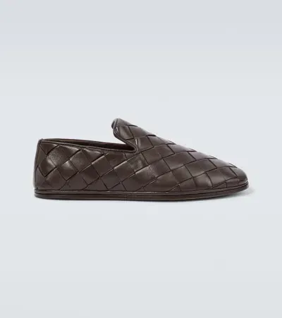 Bottega Veneta Sunday Intrecciato Loafers In Brown