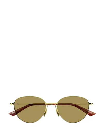 Bottega Veneta Eyewear Panthos Frame Sunglasses In Gold