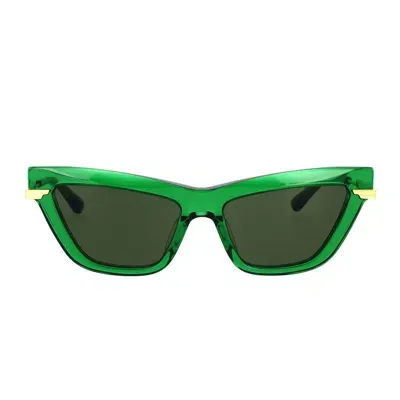 Bottega Veneta Sunglasses In 003 Green Gold Green