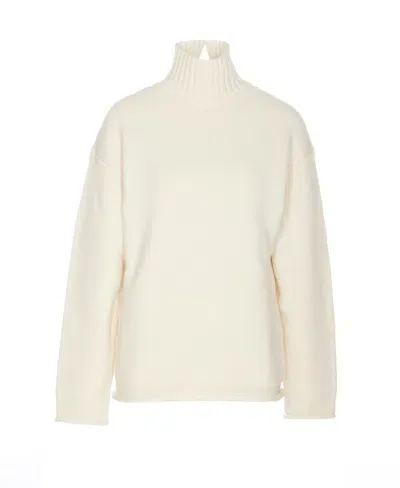 Bottega Veneta Sweaters In Chalk