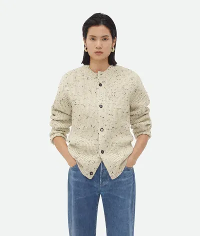 Bottega Veneta Textured Wool Rib Oversized Cardigan In Dove