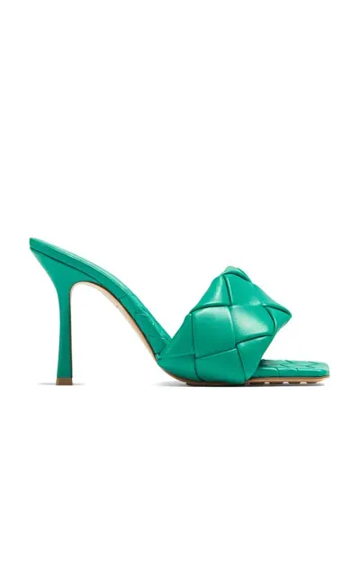 Bottega Veneta The Lido Intrecciato Leather Sandals In Turquoise