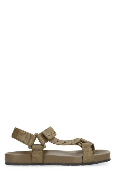 Bottega Veneta Trip Leather Sandals In Green