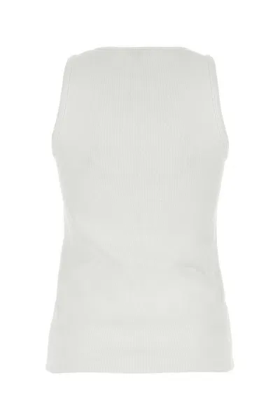 Bottega Veneta White Stretch Cotton Tank Top