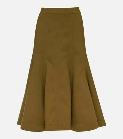 Bottega Veneta Dark Green Wool Skirt