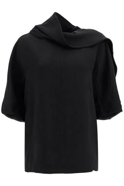 Bottega Veneta Wool Crêpe Top With In Black