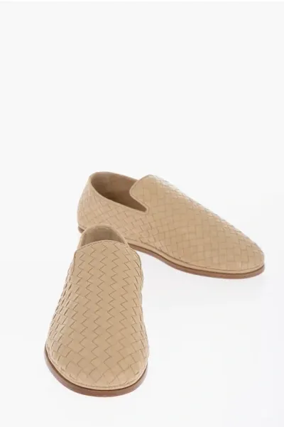 Bottega Veneta Leather Intrecciato Slippers In Cane Sugar