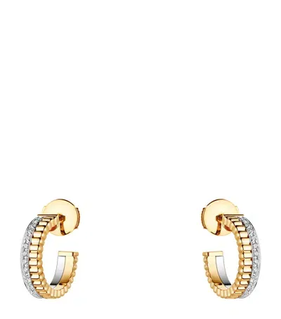 Boucheron Mixed Gold And Diamond Quatre Hoop Earrings