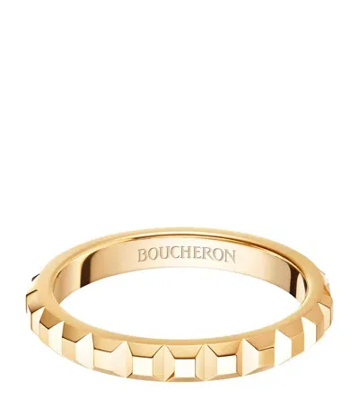 Boucheron Yellow Gold Clou De Paris Wedding Band