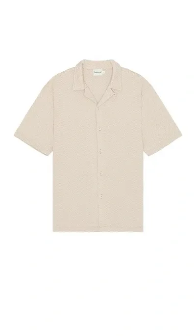 Bound Diamond Cuban Short Sleeve Shirt In Tan