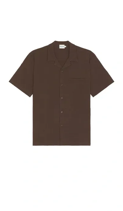 Bound Heavy Cuban Textured Shirt In Cuban Chocolate