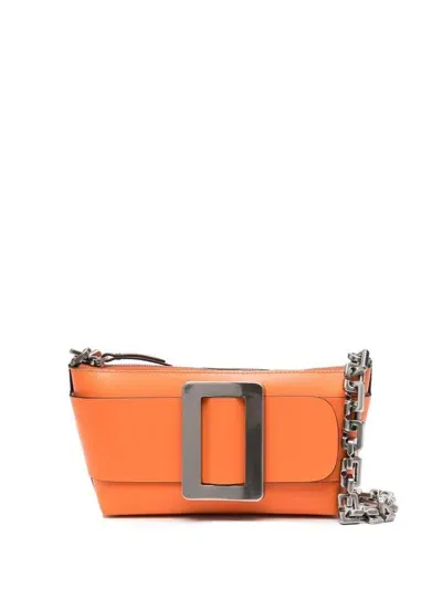 Boyy Buckle Pouchette Leather Shoulder Bag In Orange