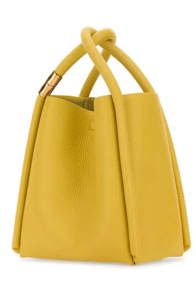 Boyy Mustard Leather Lotus 20 Handbag In Bamboo