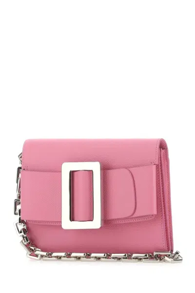 Boyy Pink Leather Buckle Travel Shoulder Bag In Bubgum