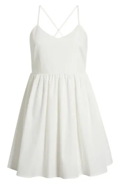 Bp. Crossback Cotton Sundress In White Blanc