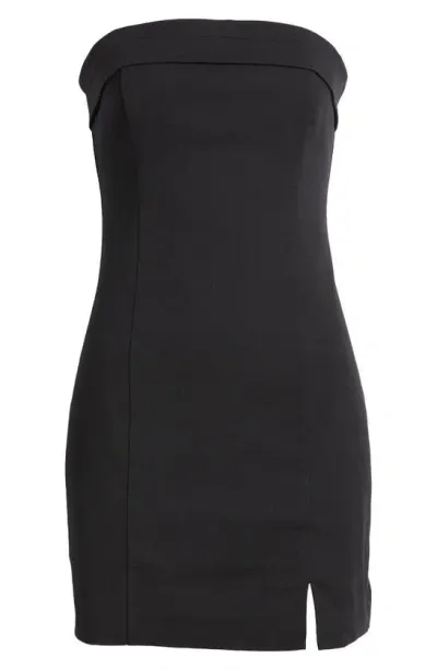 Bp. Foldover Strapless Minidress In Black Jet