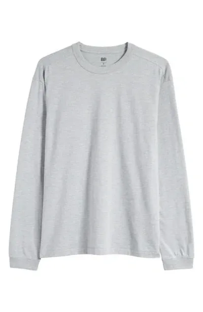 Bp. Long Sleeve Crewneck T-shirt In Grey Heather