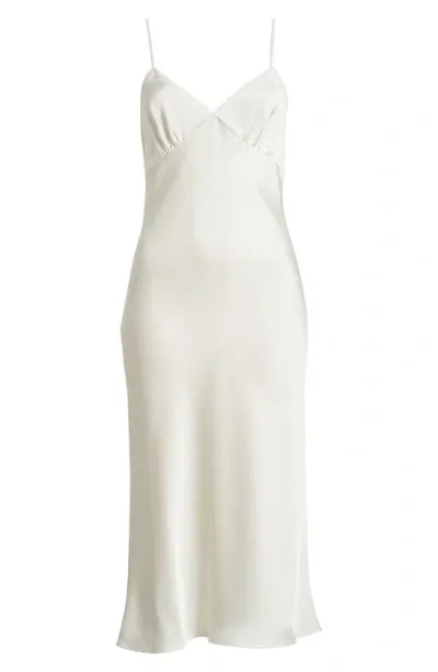 Bp. Satin Midi Slipdress In Ivory