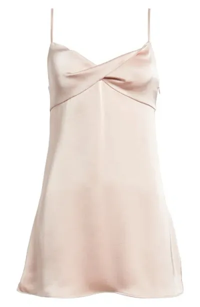 Bp. Twist Front Satin Minidress In Pink Sepia