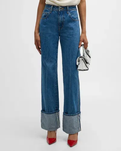 Brandon Maxwell The Alexa Wide-leg Jeans In Medium Wash