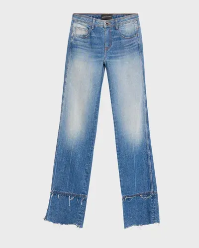 Brandon Maxwell The Wiley Deconstructed Straight-leg Jeans In American Blue