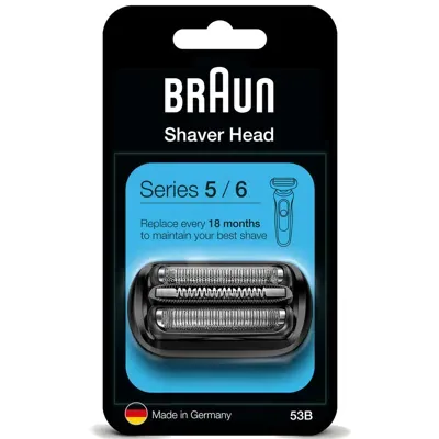 Braun Series 5/6 53b Electric Shaver Head Replacement - Black In White