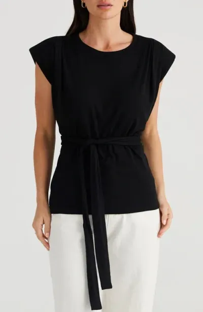 Brave + True Brave+true Conroy Cap Sleeve Top In Black